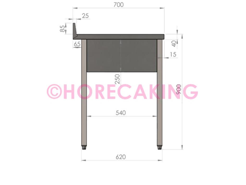 Rvs Cheftafel Zonder Bodemschap 1100x700x900 Mm Spoelbak Re Kopen