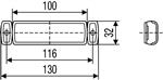 Hella Markering LED met Reflector Rechthoekig Opbouw Rood 5mtr Kabel