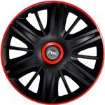 4-Delige J-Tec Wieldoppenset Maximus 16-inch zwart/rood