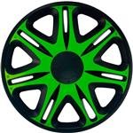 4-Delige J-Tec Wieldoppenset Nascar 14-inch zwart/groen