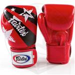 Fairtex Bokshandschoenen Leder Nation Print Rood