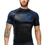 Hayabusa Geo Rashguard S/S Zwart Blauw