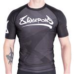 8 WEAPONS Rash Guard Short Sleeves Strike Zwart