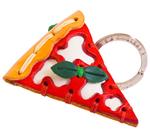 Handgemaakte Italiaans leren sleutelhanger pizza