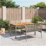 vidaXL 3-delige Tuinset met kussens poly rattan grijs