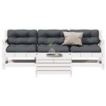 vidaXL 4-delige Loungeset met kussens massief grenenhout