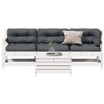 vidaXL 4-delige Loungeset met kussens massief grenenhout