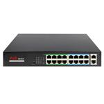 Dahua OEM PoE switch 160W - Unmanaged - 16 poorten + 2 uplink - tot 100Mbps - SW1816POE-160-E