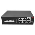 Dahua OEM PoE switch 65W - Unmanaged - 4 poorten + 2 uplink - tot 1000Mbps - SW0604POE-G-65-E