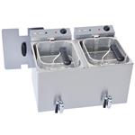 Elektrische friteuse tafelmodel 2x 8 liter + aftapkraan | Diamond | WR-FED8-RV