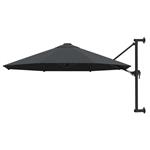 vidaXL Wandparasol met metalen paal 300 cm antraciet