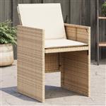 vidaXL Tuinstoelen 4 st met kussens poly rattan beige