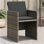 vidaXL Tuinstoelen 4 st met kussens poly rattan grijs