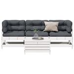 vidaXL 4-delige Loungeset met kussens massief grenenhout