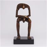 sculptuur, NO RESERVE PRICE - Modern Bronze Sculpture - Seated Bronze Sculpture - Seated Giant - Abs