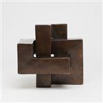 sculptuur, Very Heavy Cubist Sculpture - The Endless Knot MEDIUM - 20 cm - Brons