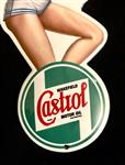 Castrol motor oil - Reclamebord - Een Britse pin-up reclamebord uit de jaren 90, gemaakt in het Vere