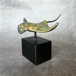 sculptuur, NO RESERVE PRICE - Patinated Bronze Manta Ray Sculpture - 11.5 cm - Brons