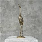 sculptuur, NO RESERVE PRICE - Bring the Beauty of Nature Indoors with a Gold Accent Bronze Crane Sta