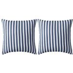 vidaXL Buitenkussens 45x45 cm gestreept marineblauw 2 st