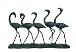 Figuur - Lopende flamingo's - IJzer (gegoten)