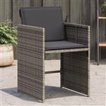 vidaXL Tuinstoelen 4 st met kussens poly rattan grijs