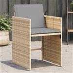 vidaXL Tuinstoelen 4 st met kussens poly rattan gemengd beige