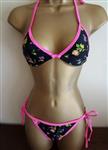 Zwarte Bikini met Fuchsia en Ruches - Yamamay