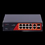 Safire PoE switch 120W - Unmanaged - 8 poorten + 4 uplink - tot 1000Mbps - SF-SW1208HIPOE-GF-120