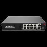 Dahua OEM PoE switch 100W - Unmanaged - 8 poorten + 2 uplink - tot 100Mbps - SW1008POE-100-E