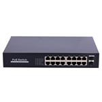 Dahua OEM PoE switch 250W - Unmanaged - 16 poorten + 2 uplink - tot 1000Mbps - SW1816POE-GF-250-E