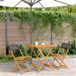 vidaXL 3-delige Bistroset poly rattan en massief hout zwart