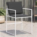 vidaXL Tuinstoelen 4 st met kussens staal en textileen wit