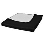 vidaXL Bedsprei gewatteerd dubbelzijdig 220x240 cm zwart/wit