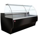 Gekoelde vitrinetoonbank gebogen ruit, geventileerd, met reserve - zwart | Diamond | MA15/B5-R2V