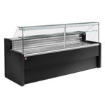 Gekoelde vitrinetoonbank met rechte ruit 90&#176;, met reserve - zwart | Diamond | RO20/B5-R2