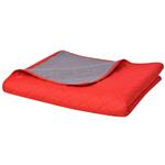 vidaXL Dubbelzijdige quilt bedsprei rood en grijs 230x260 cm