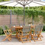 vidaXL Tuinstoelen 6 st inklapbaar poly rattan en massief hout grijs