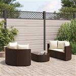 vidaXL 5-delige Loungeset met kussens poly rattan bruin