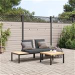 vidaXL 3-delige Loungeset met kussens aluminium zwart