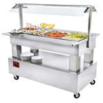 Buffet - salad bar, gekoeld, 4x gn 1/1-150 (wit hout) | Diamond | BSB/4N-A1-R2