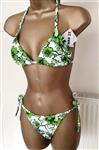 Prachtige Witte Bikini met Groene Print