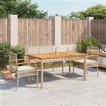 vidaXL 4-delige Tuinset met kussens poly rattan beige