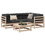 vidaXL 5-delige Loungeset met kussens massief grenenhout