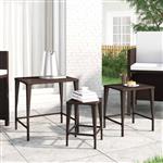 vidaXL Tuintafeltjesset 3 st poly rattan bruin