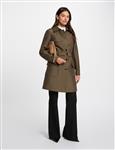 Belted long Trenchcoat 242-Ginai  Khaki Green