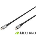 Digitus DB-300443-030-S USB-kabel 3 m USB4 Gen 2x2 USB C Zwart