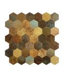 Mozaïek Isodeco Steenstrip Hexagon Zelfklevend 28.0x29.0 cm Geplaat Goud (Prijs Per Stuk)