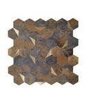 Mozaïek Isodeco Steenstrip Hexagon Zelfklevend 28.0x29.0 cm Roest Goud (Prijs Per Stuk)