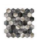 Mozaïek Isodeco Steenstrip Hexagon Zelfklevend 30.5x30.5 cm Cobalt Antraciet Goud (Prijs Per Stuk)